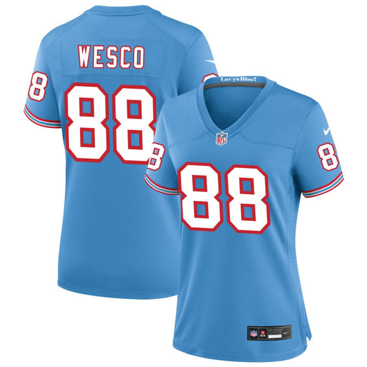 Trevon Wesco Tennessee Titans Nike Women's Oilers Throwback Game Jersey - Light Blue