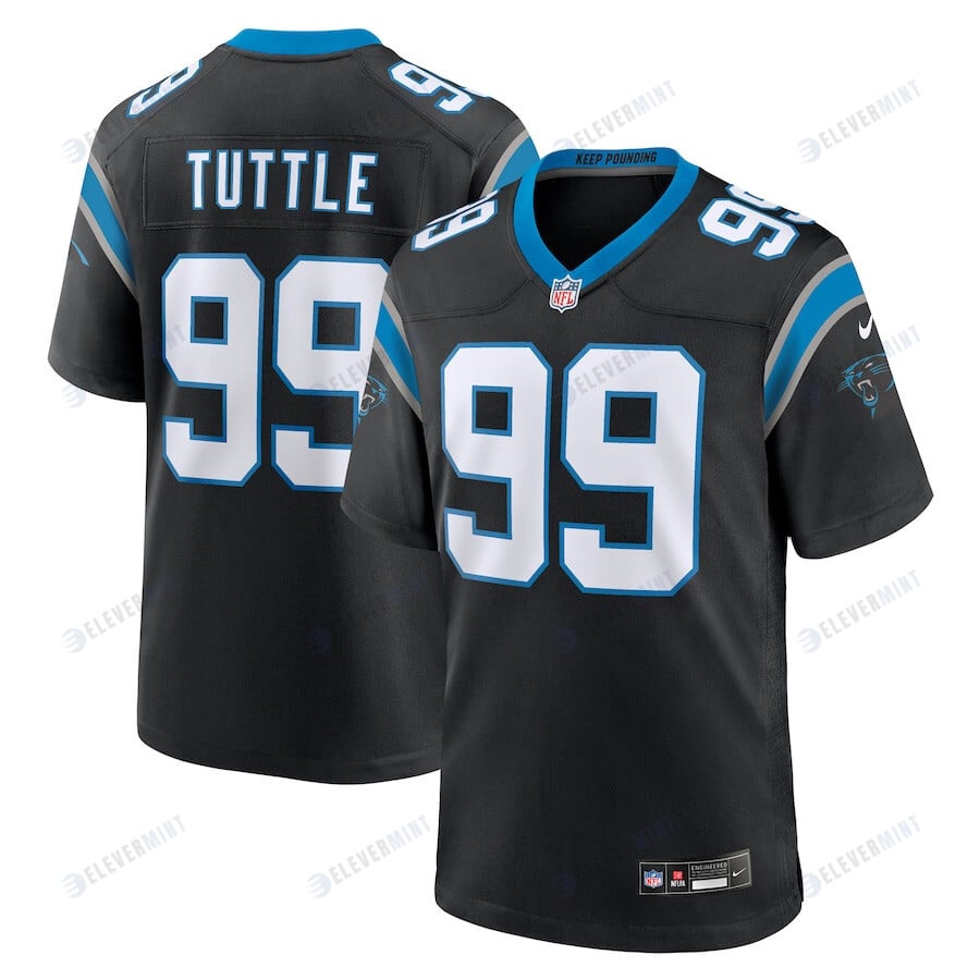 Shy Tuttle 99 Carolina Panthers Men Game Jersey - Black