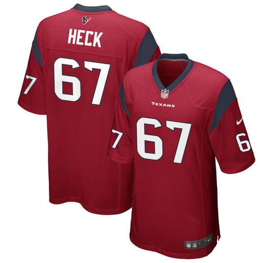 Charlie Heck Houston Texans Nike Alternate Game Jersey - Red