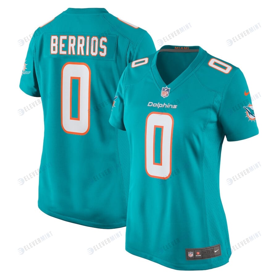 Braxton Berrios 0 Miami Dolphins Women Game Jersey - Aqua