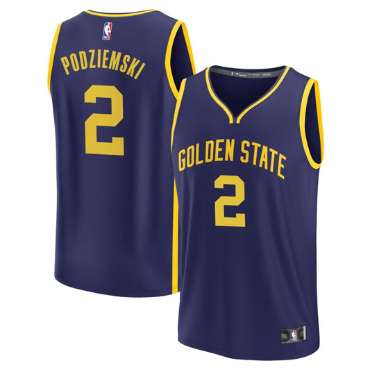 Brandin Podziemski Golden State Warriors Fanatics Branded 2022/23 Fast Break Replica Jersey - Statement Edition - Navy