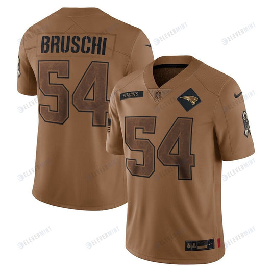 Tedy Bruschi 54 New England Patriots 2023 Salute To Service Limited Jersey - Brown