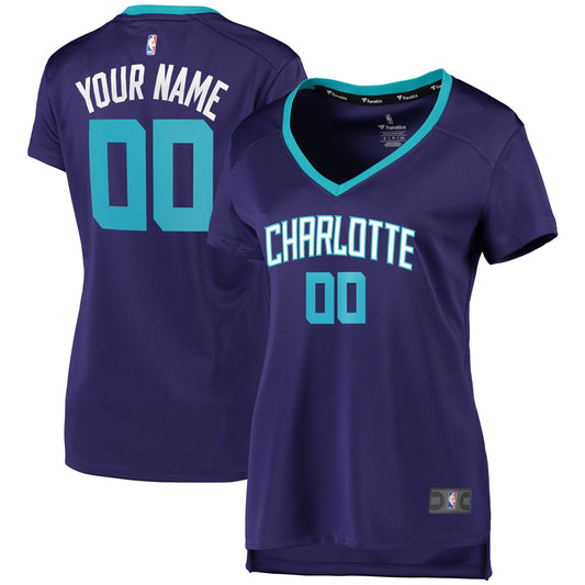 Charlotte Hornets Fanatics Branded Women's Fast Break Replica Custom Jersey Purple - Statement Edition