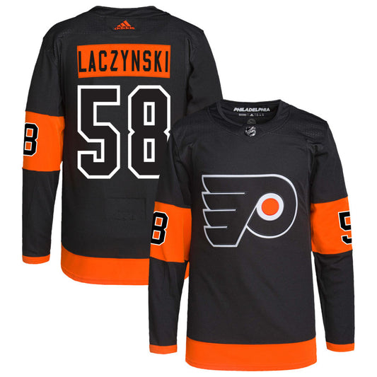 Tanner Laczynski Philadelphia Flyers adidas Alternate Primegreen Authentic Pro Jersey - Black