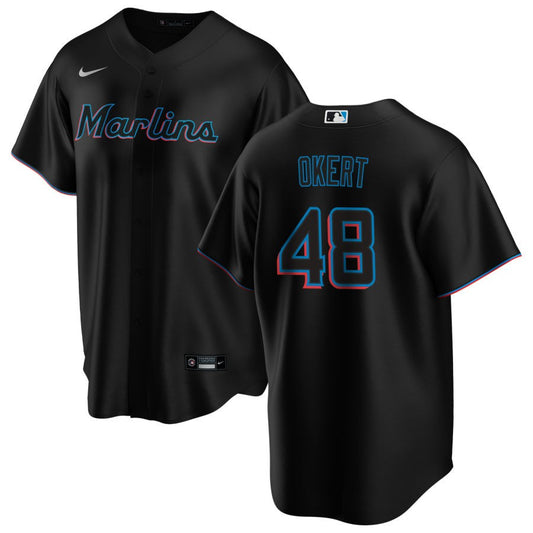 Steven Okert Miami Marlins Nike Alternate Replica Jersey - Black