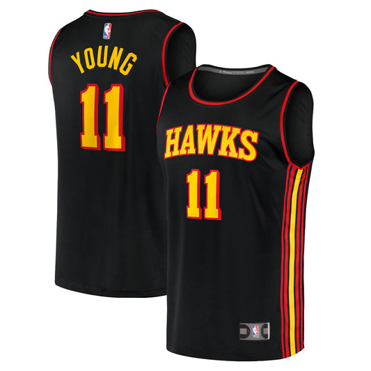 Trae Young Atlanta Hawks Fanatics Branded 2020/21 Fast Break Replica Jersey - Statement Edition - Black