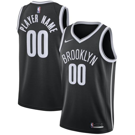 Brooklyn Nets Nike Swingman Custom Jersey Black - Icon Edition