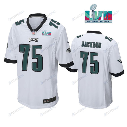 Tarron Jackson 75 Philadelphia Eagles Super Bowl LVII Game Player Men Jersey - White