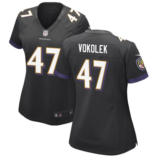 Travis Vokolek Baltimore Ravens Nike Women's Alternate Game Jersey - Black