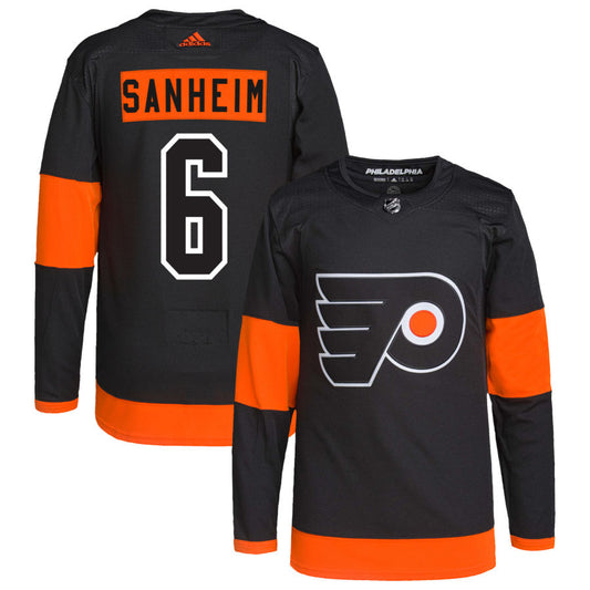 Travis Sanheim Philadelphia Flyers adidas Alternate Primegreen Authentic Pro Jersey - Black