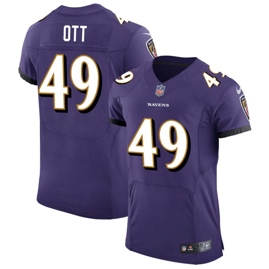 Tyler Ott Baltimore Ravens Nike Speed Machine Elite Jersey - Purple