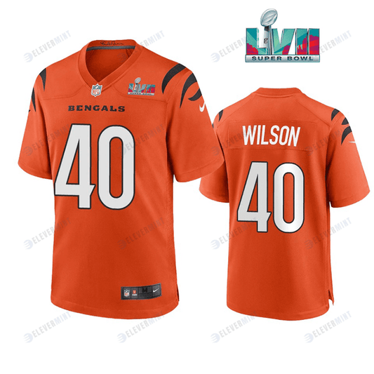 Brandon Wilson 40 Cincinnati Bengals Super Bowl LVII Men Game Jersey- Orange