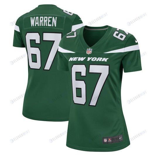 Carter Warren 67 New York Jets Women Game Jersey - Gotham Green