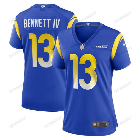 Stetson Bennett 13 Los Angeles Rams Women's Team Game Jersey - Royal