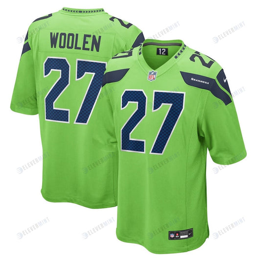 Tariq Woolen 27 Seattle Seahawks Men Game Jersey - Neon Green