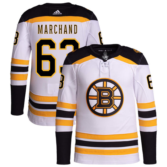 Brad Marchand Boston Bruins adidas Away Primegreen Authentic Pro Jersey - White